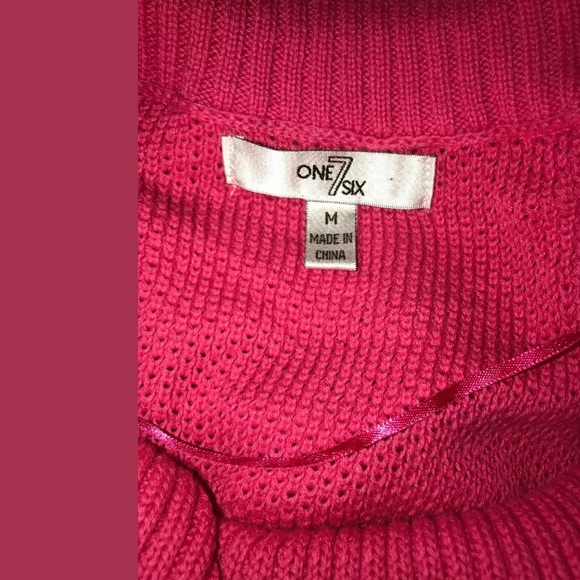 One7six Women’s sweater pink medium turtleneck - Picture 5 of 8